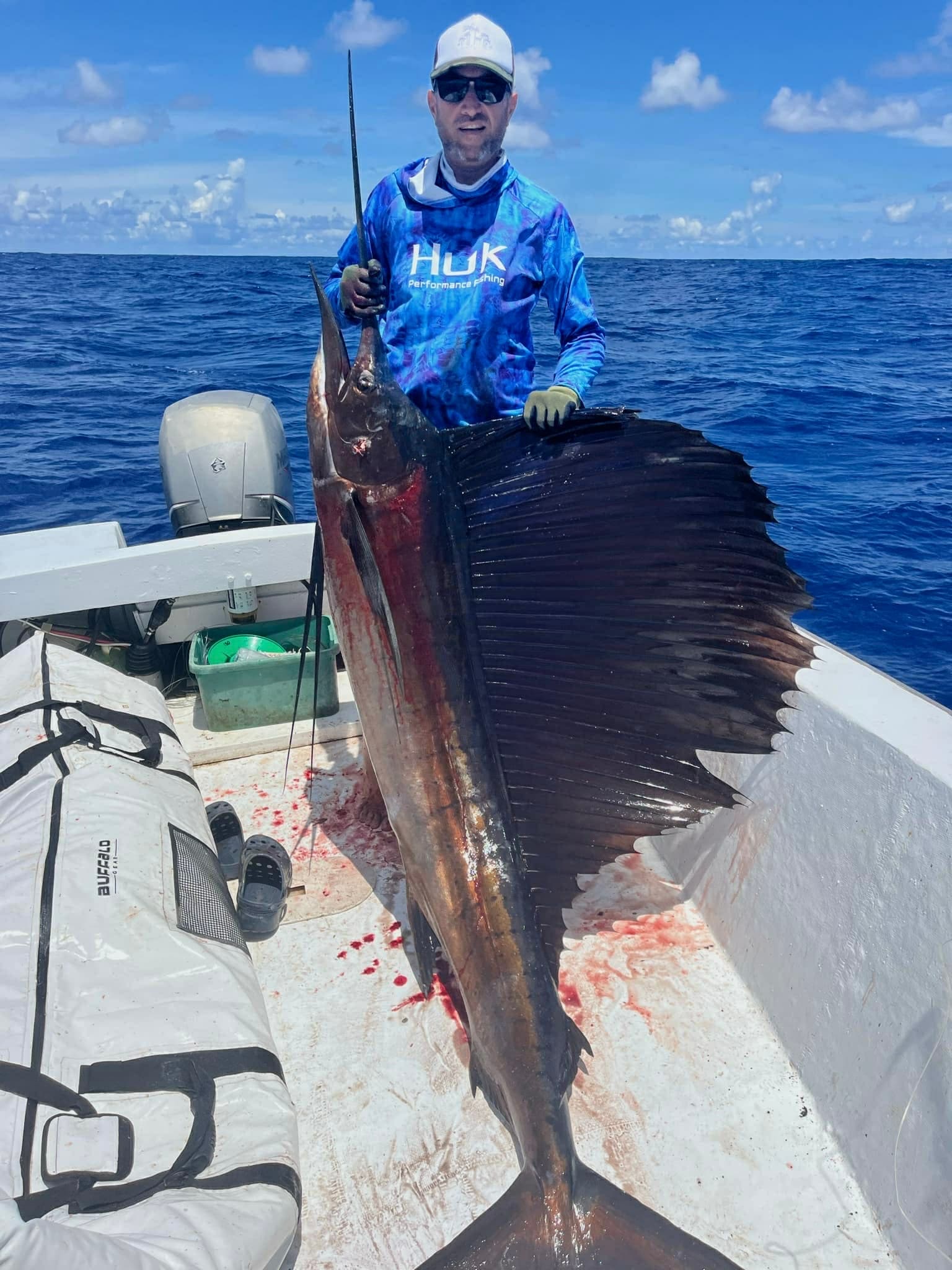 Fishing: A sailfish landed on the boat